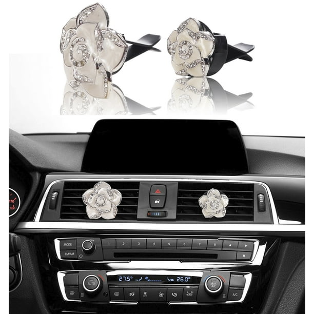Rose Leather Case Cover Bling Diamante Car Accessories Universal Interior Decor